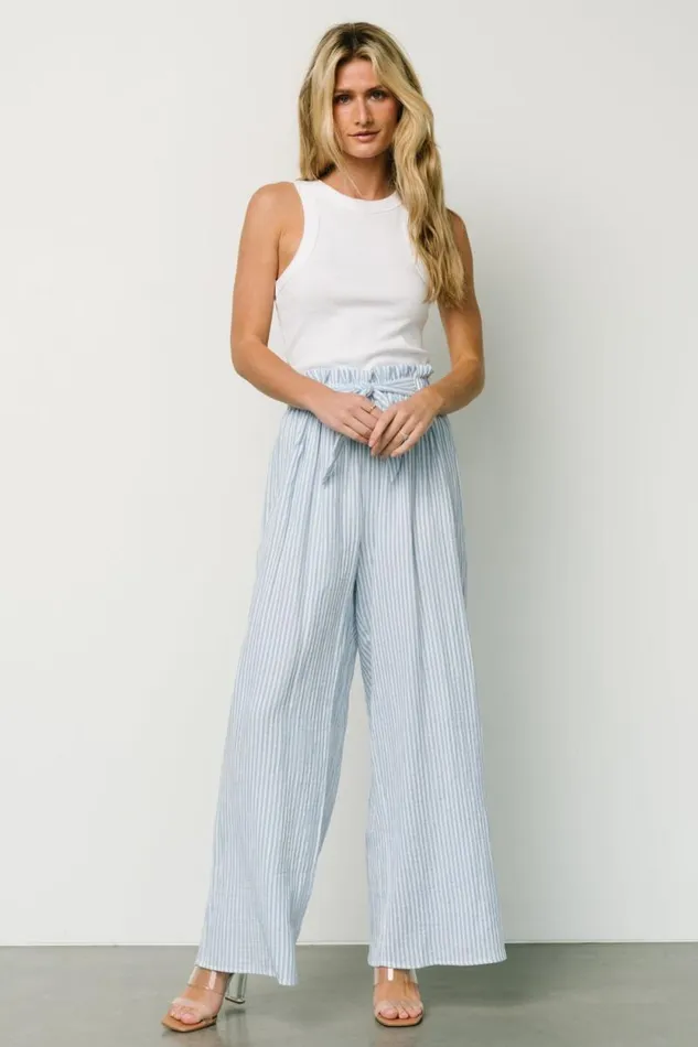 Women Delphi Wide Leg Pants Blue Stripe Baltic Born Pants Women Delphi Wide Leg Pants Blue Stripe Baltic Born Pants