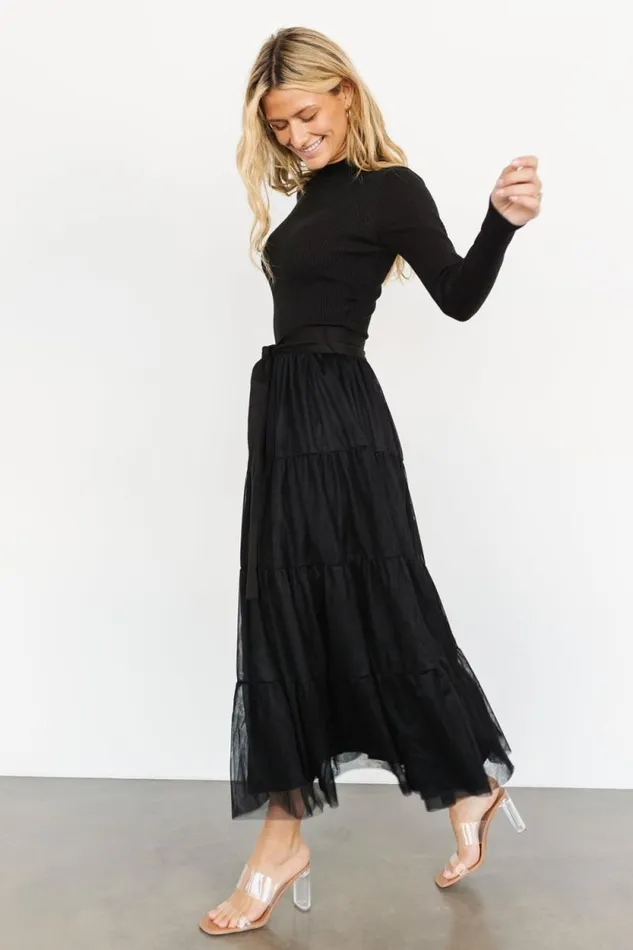 Women Demi Sweater Tulle Dress Black Baltic Born Maxi Dresses Women Demi Sweater Tulle Dress Black Baltic Born Maxi Dresses