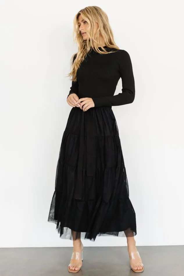 Women Demi Sweater Tulle Dress Black Baltic Born Maxi Dresses Women Demi Sweater Tulle Dress Black Baltic Born Maxi Dresses