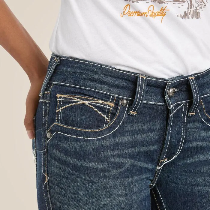Women Denim Ariat REAL Mid Rise Stretch Whipstitch Boot Cut Jean Ocean Women Denim Ariat REAL Mid Rise Stretch Whipstitch Boot Cut Jean Ocean