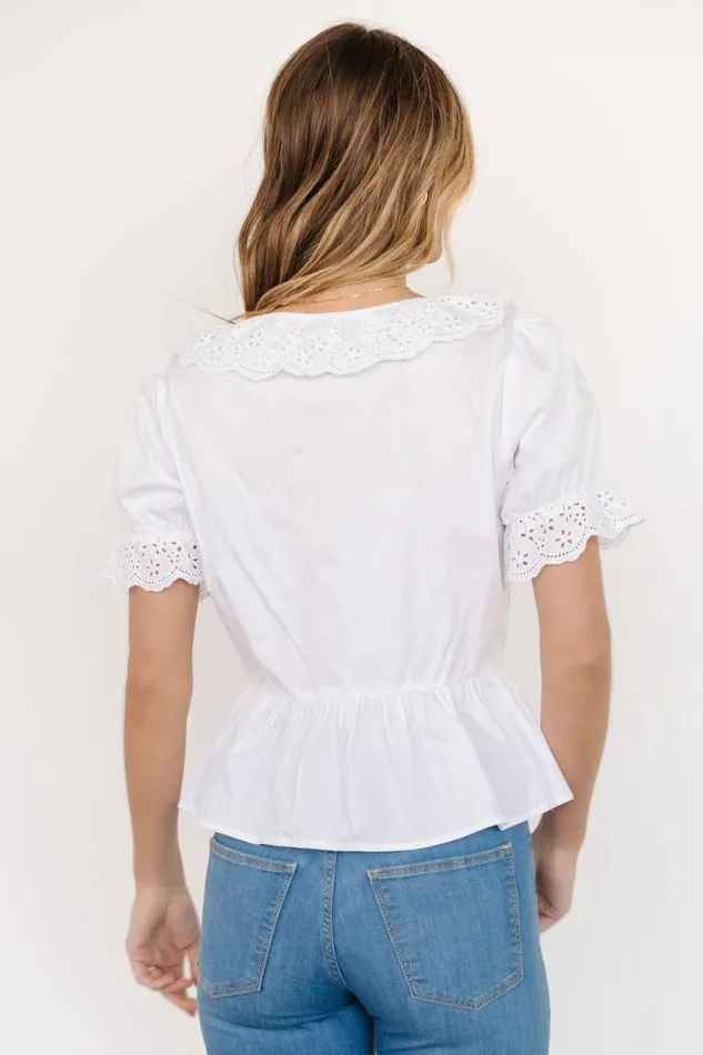 Women Devereux Button Eyelet Top White Baltic Born Blouses and Shirts Women Devereux Button Eyelet Top White Baltic Born Blouses and Shirts