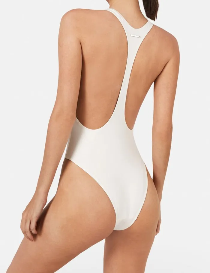 Women Diamant Star Racerback Swimsuit Ivory Stella McCartney Swimwear