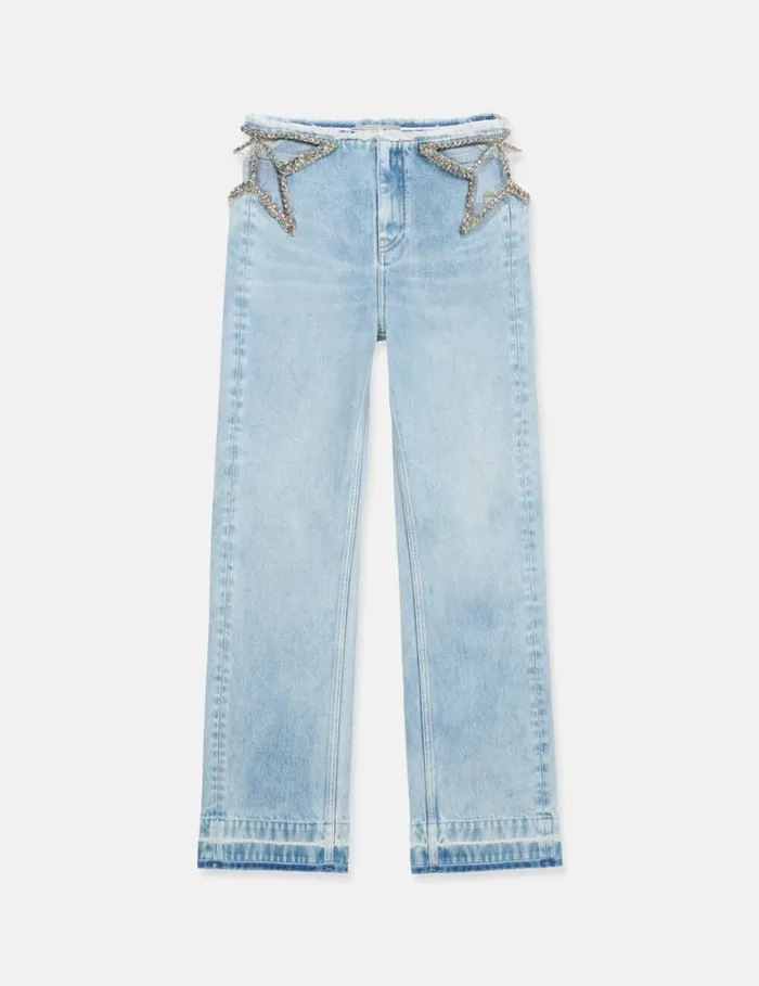 Women Diamant Star Wide Leg Jeans Blue Stella McCartney Denim