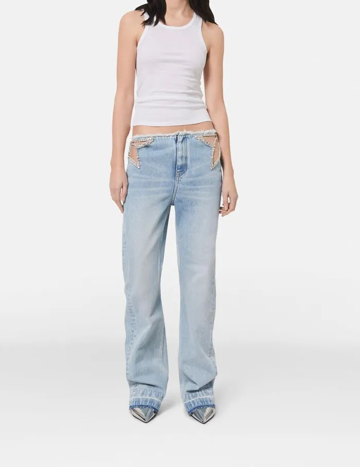 Women Diamant Star Wide Leg Jeans Blue Stella McCartney Denim