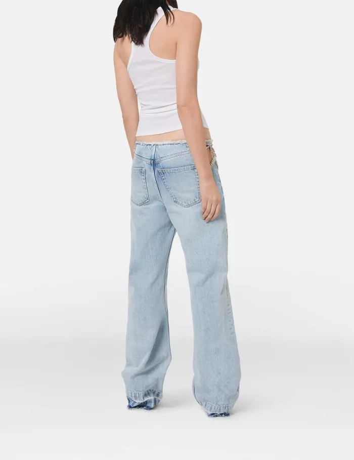 Women Diamant Star Wide Leg Jeans Blue Stella McCartney Denim