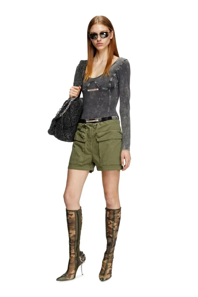 Women Diesel Pants and Shorts SENESIS Military Green