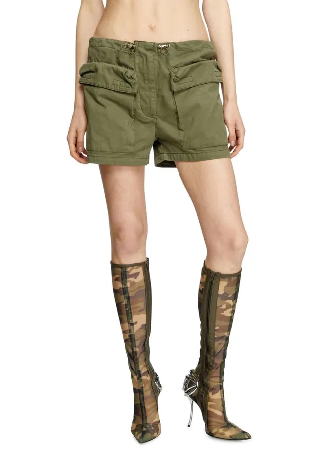 Women Diesel Pants and Shorts SENESIS Military Green