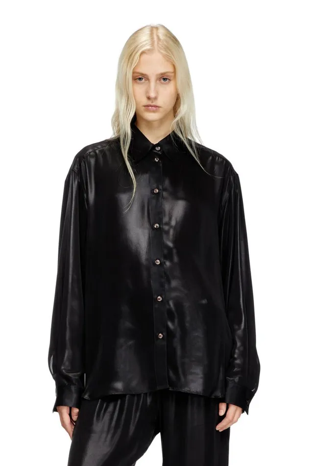 Women Diesel TShirts and Tops SSIMPLYCWNQ1 Black
