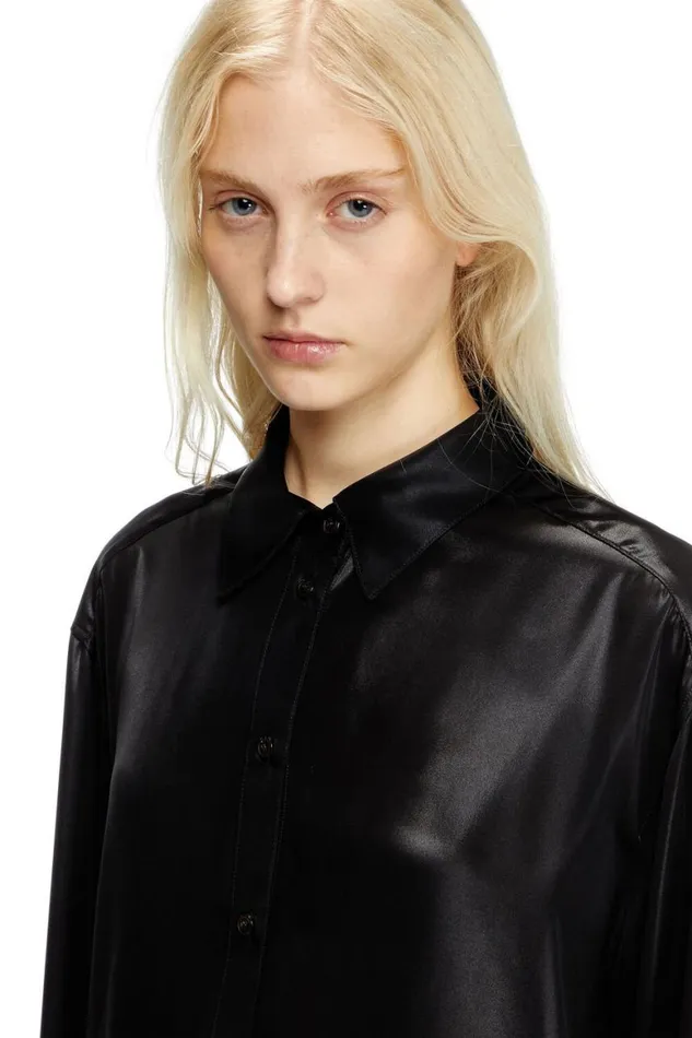 Women Diesel TShirts and Tops SSIMPLYCWNQ1 Black