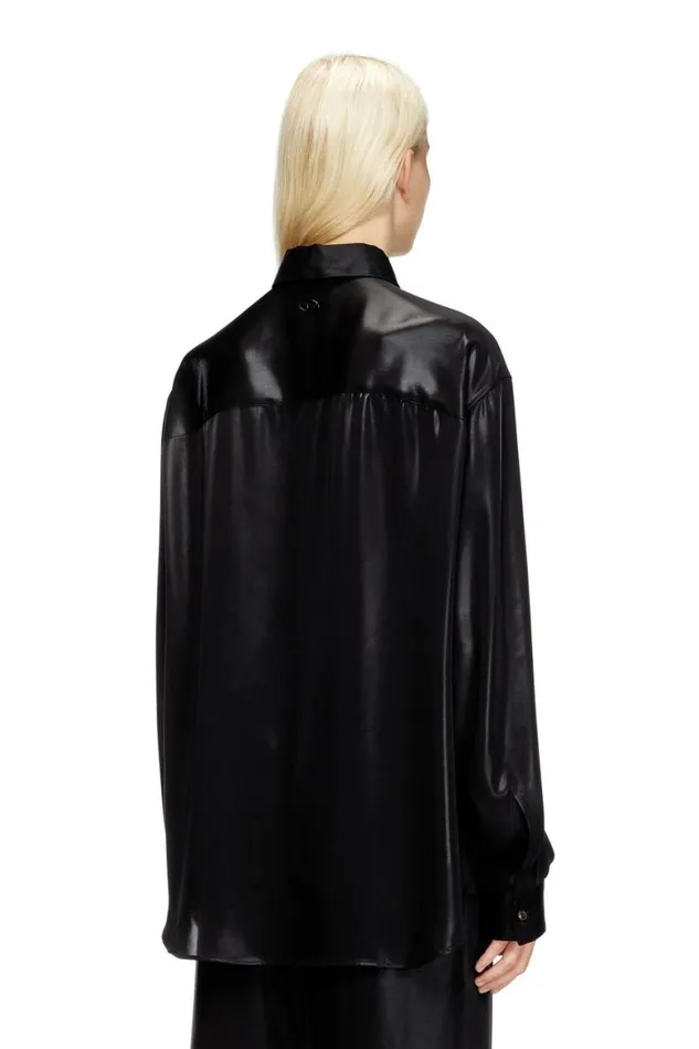 Women Diesel TShirts and Tops SSIMPLYCWNQ1 Black