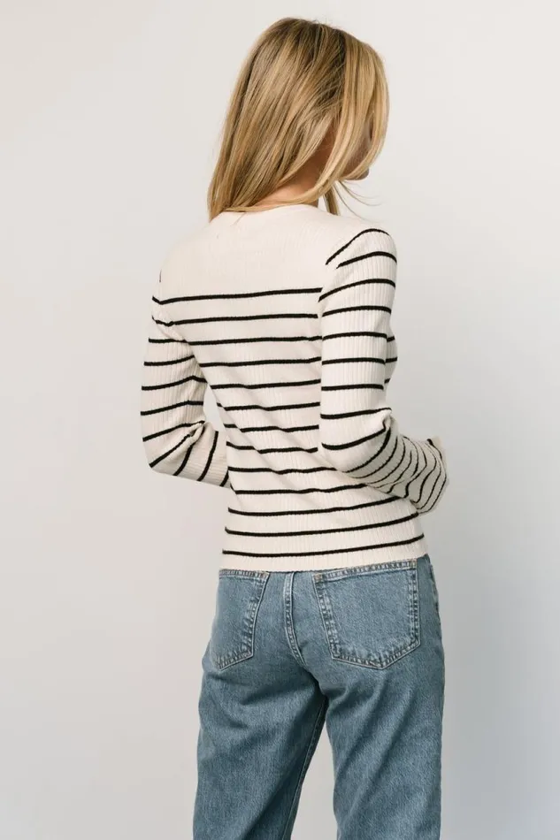 Women Dominic Sweater Top Ivory Black Baltic Born Sweaters Women Dominic Sweater Top Ivory Black Baltic Born Sweaters