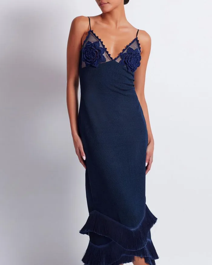 Women Dresses and Jumpsuits PatBO Embroidered Crochet Midi Dress FINAL SALE French Navy