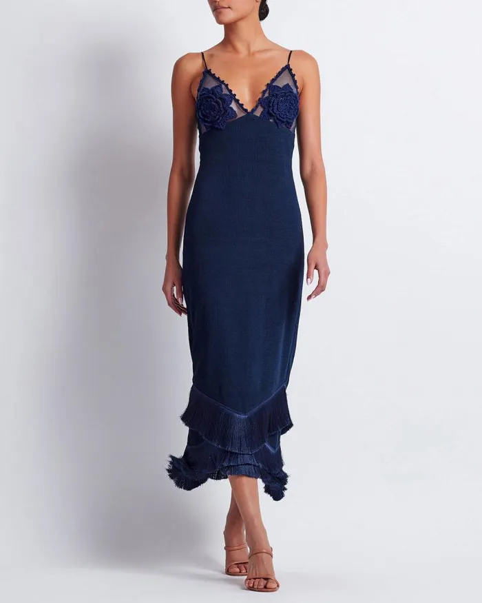 Women Dresses and Jumpsuits PatBO Embroidered Crochet Midi Dress FINAL SALE French Navy