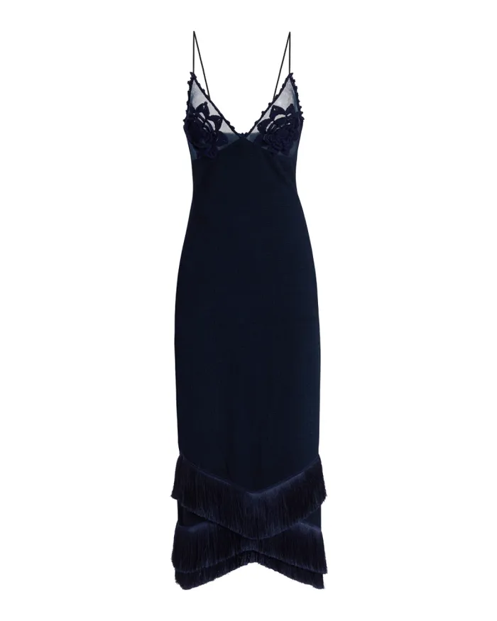 Women Dresses and Jumpsuits PatBO Embroidered Crochet Midi Dress FINAL SALE French Navy