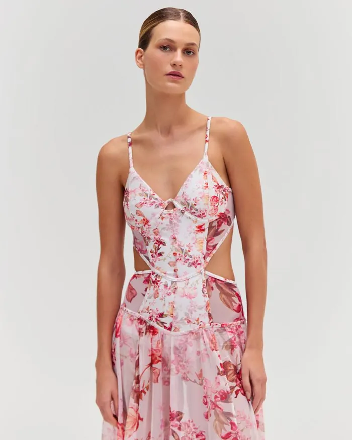 Women Dresses and Jumpsuits PatBO Floral Haze Bustier Beach Dress Vapor