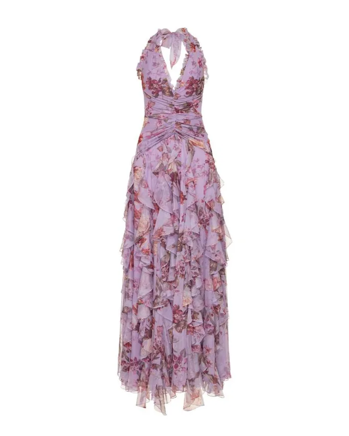 Women Dresses and Jumpsuits PatBO Floral Haze Stretch Tulle Maxi Dress Violet