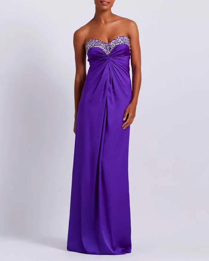 Women Dresses and Jumpsuits PatBO HANDBEADED STRAPLESS GOWN FINAL SALE Purple