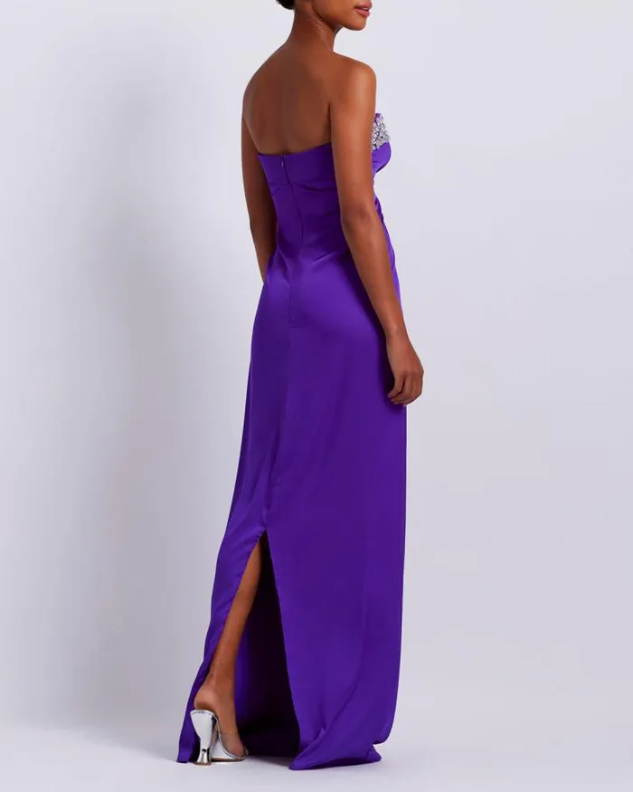 Women Dresses and Jumpsuits PatBO HANDBEADED STRAPLESS GOWN FINAL SALE Purple