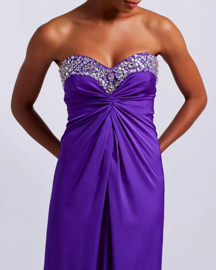 Women Dresses and Jumpsuits PatBO HANDBEADED STRAPLESS GOWN FINAL SALE Purple