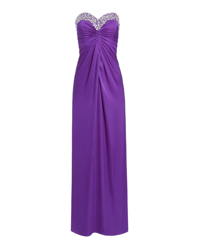 Women Dresses and Jumpsuits PatBO HANDBEADED STRAPLESS GOWN FINAL SALE Purple