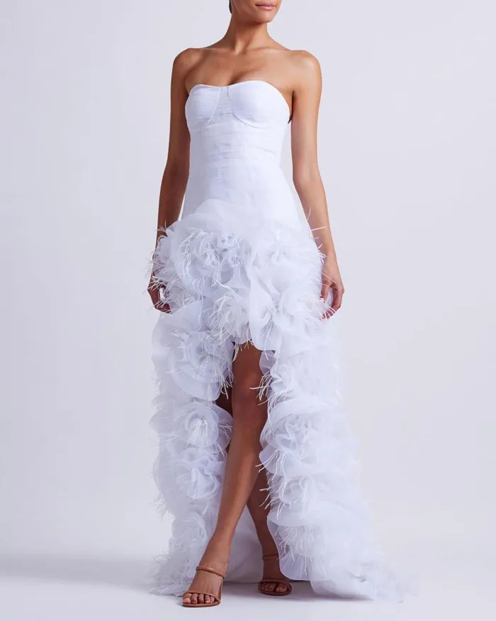 Women Dresses and Jumpsuits PatBO HandEmbroidered Strapless Gown EXCLUSIVE White