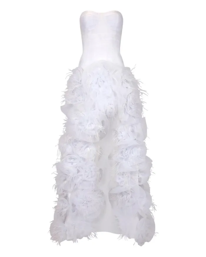 Women Dresses and Jumpsuits PatBO HandEmbroidered Strapless Gown EXCLUSIVE White