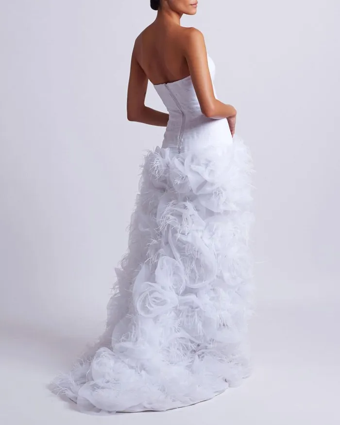 Women Dresses and Jumpsuits PatBO HandEmbroidered Strapless Gown EXCLUSIVE White