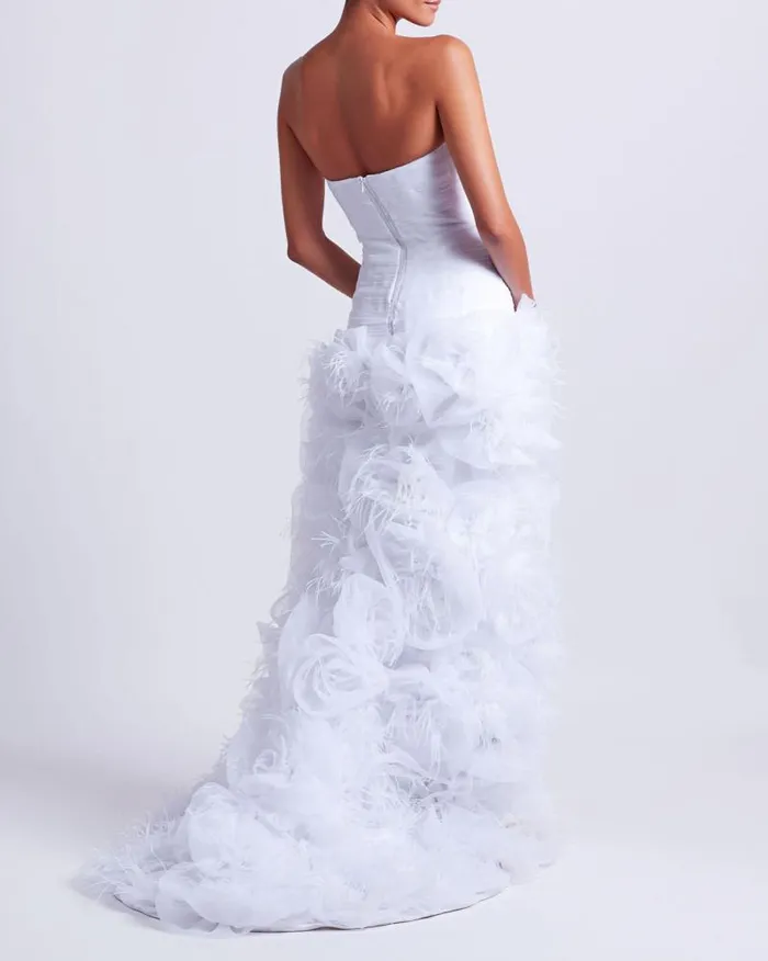 Women Dresses and Jumpsuits PatBO HandEmbroidered Strapless Gown EXCLUSIVE White