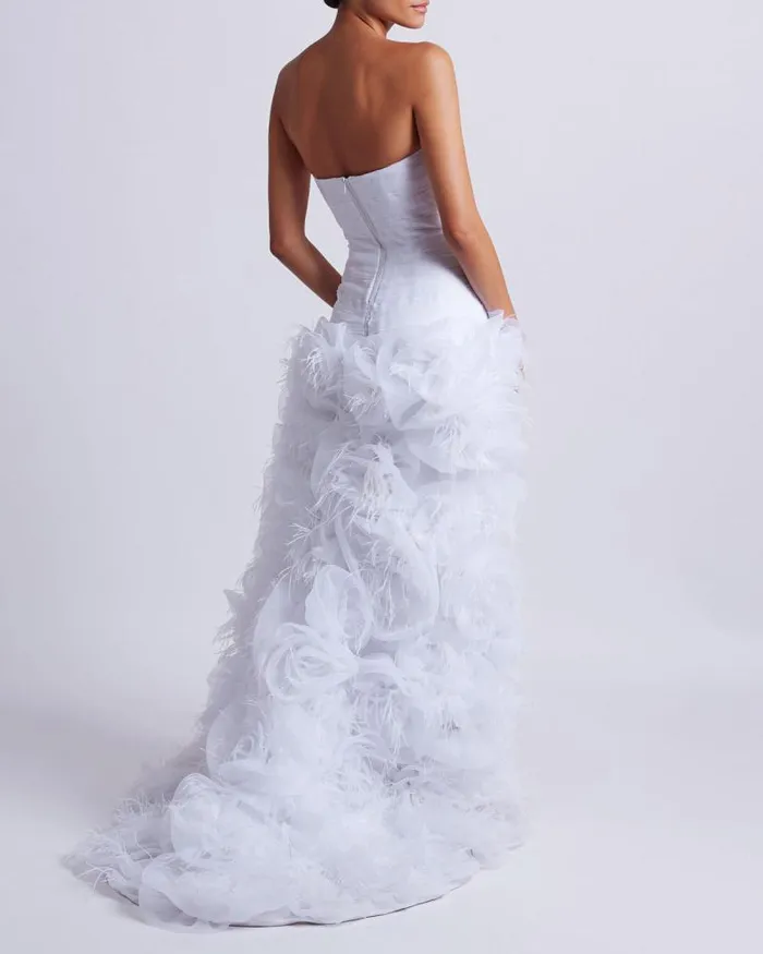 Women Dresses and Jumpsuits PatBO HandEmbroidered Strapless Gown EXCLUSIVE White