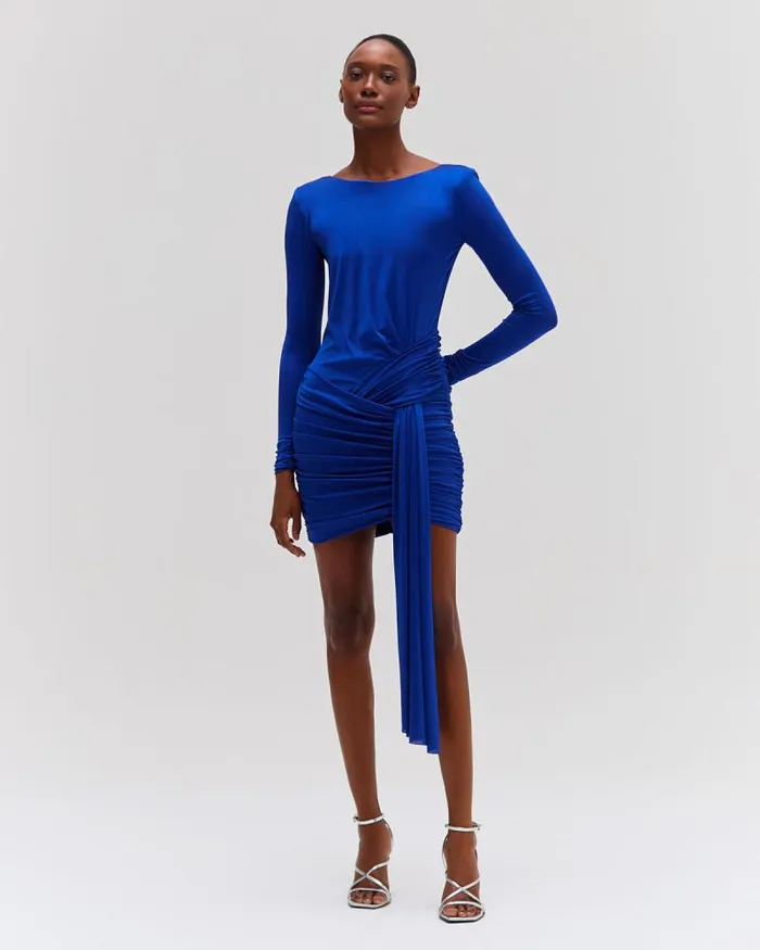 Women Dresses and Jumpsuits PatBO Metallic Jersey Long Sleeve Mini Dress Sapphire