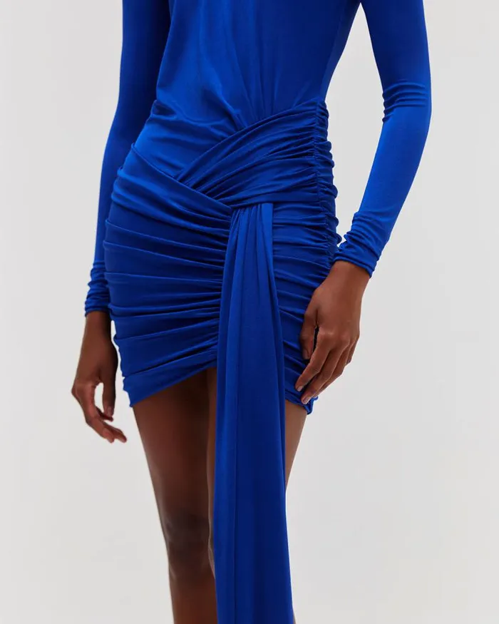 Women Dresses and Jumpsuits PatBO Metallic Jersey Long Sleeve Mini Dress Sapphire