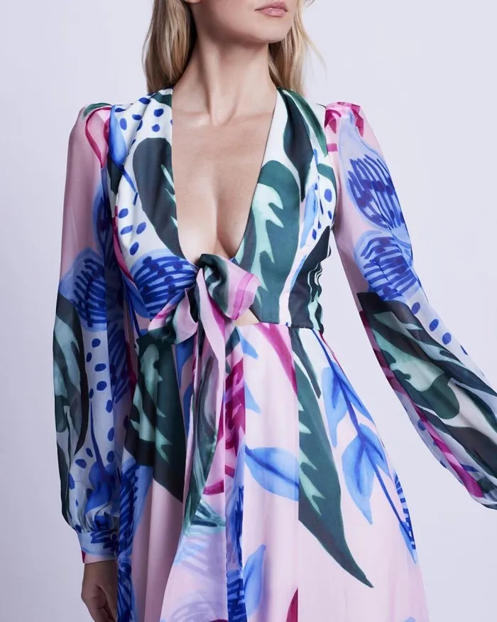 Women Dresses and Jumpsuits PatBO Nova Flora Deep V Maxi Dress FINAL SALE Pink