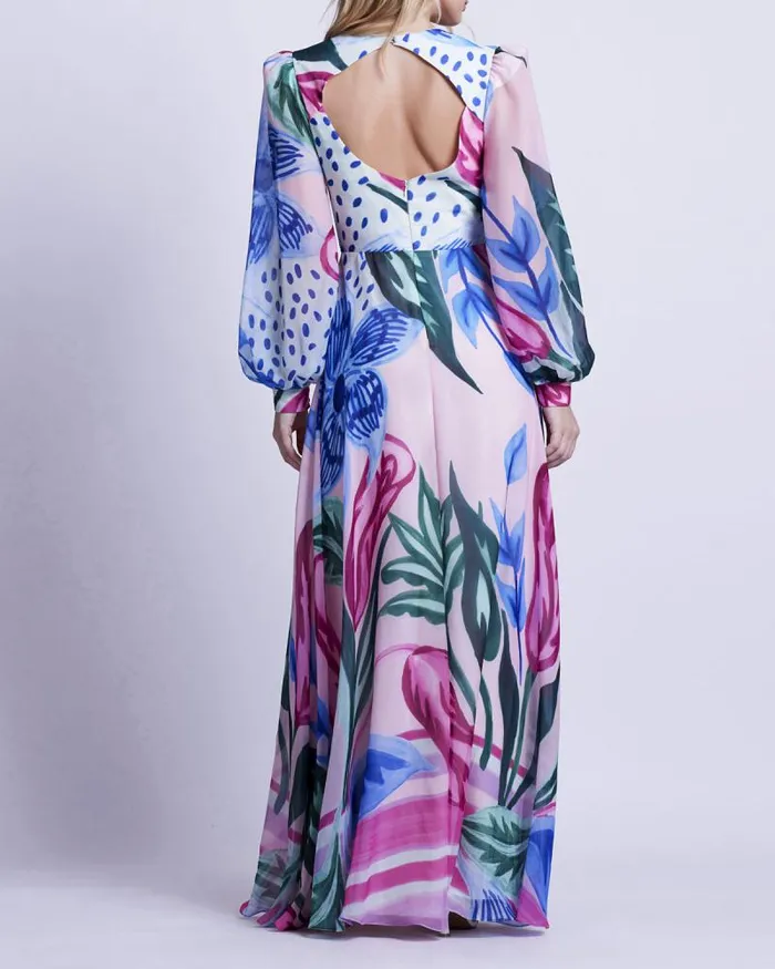 Women Dresses and Jumpsuits PatBO Nova Flora Deep V Maxi Dress FINAL SALE Pink