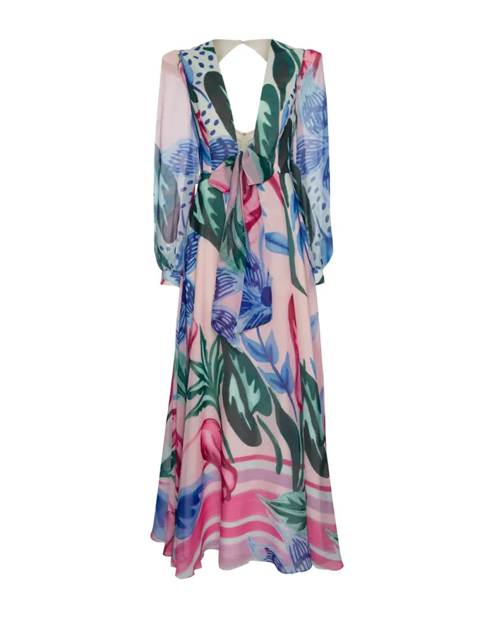 Women Dresses and Jumpsuits PatBO Nova Flora Deep V Maxi Dress FINAL SALE Pink