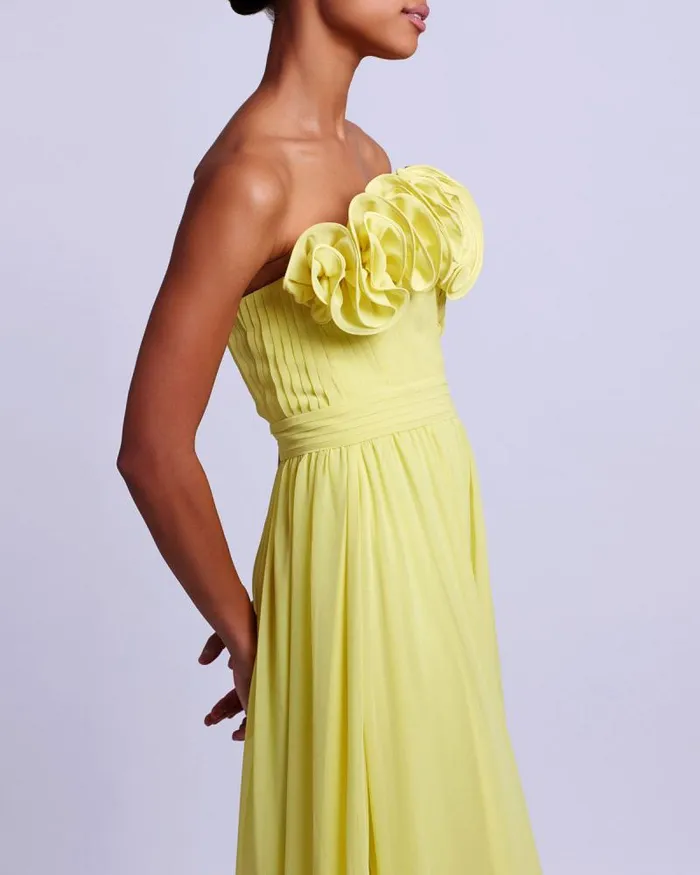 Women Dresses and Jumpsuits PatBO Pleated Strapless Maxi Dress FINAL SALE Lemon