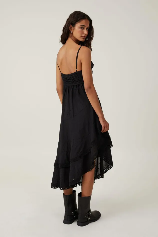 Women Dresses Cotton On Milly Spliced Asymmetrical Midi Dress Black