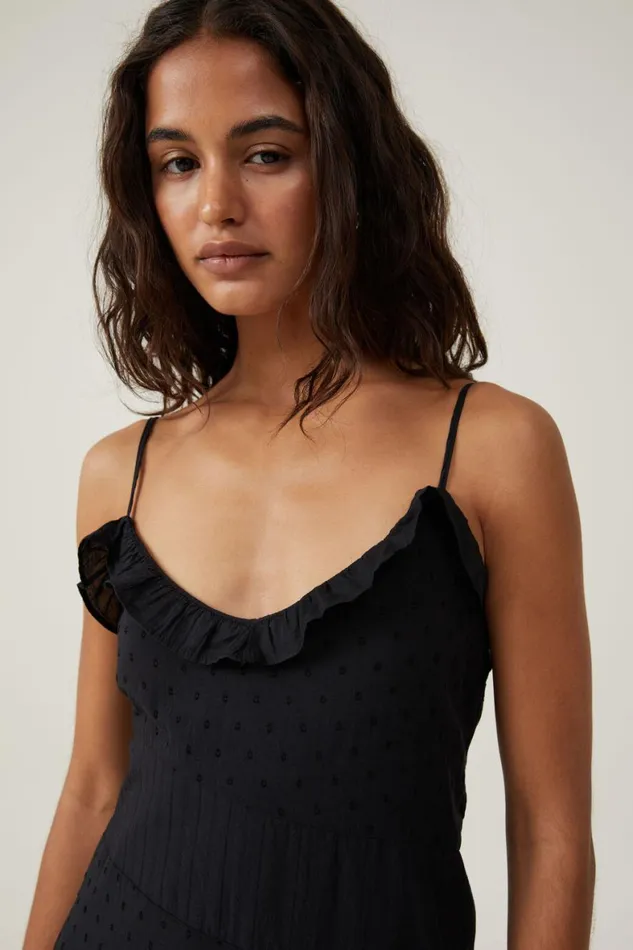 Women Dresses Cotton On Milly Spliced Asymmetrical Midi Dress Black