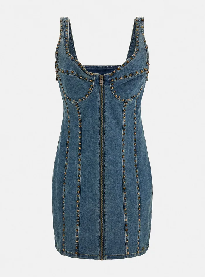 Women Dresses GUESS Blue Denim Bindi Mini Dress Women Dresses GUESS Blue Denim Bindi Mini Dress