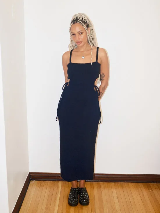 Women Dresses Lisa Says Gah Tie Me Knit Long Dress Black