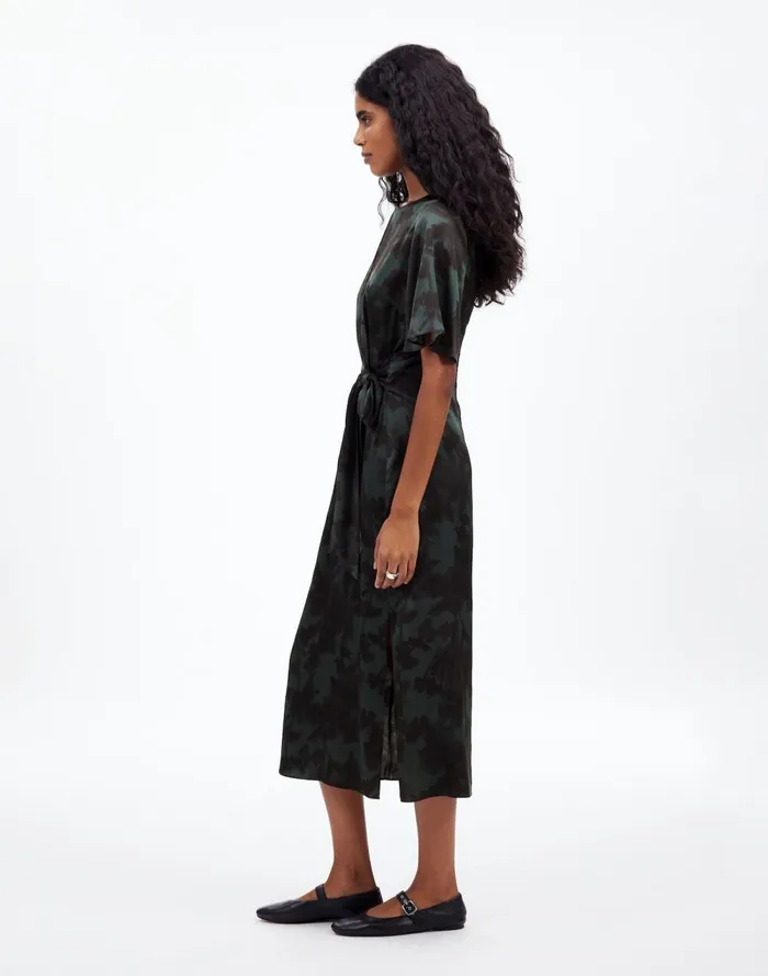 Women Dresses Madewell TieWaist Midi Dress In Floral Luxury Forest