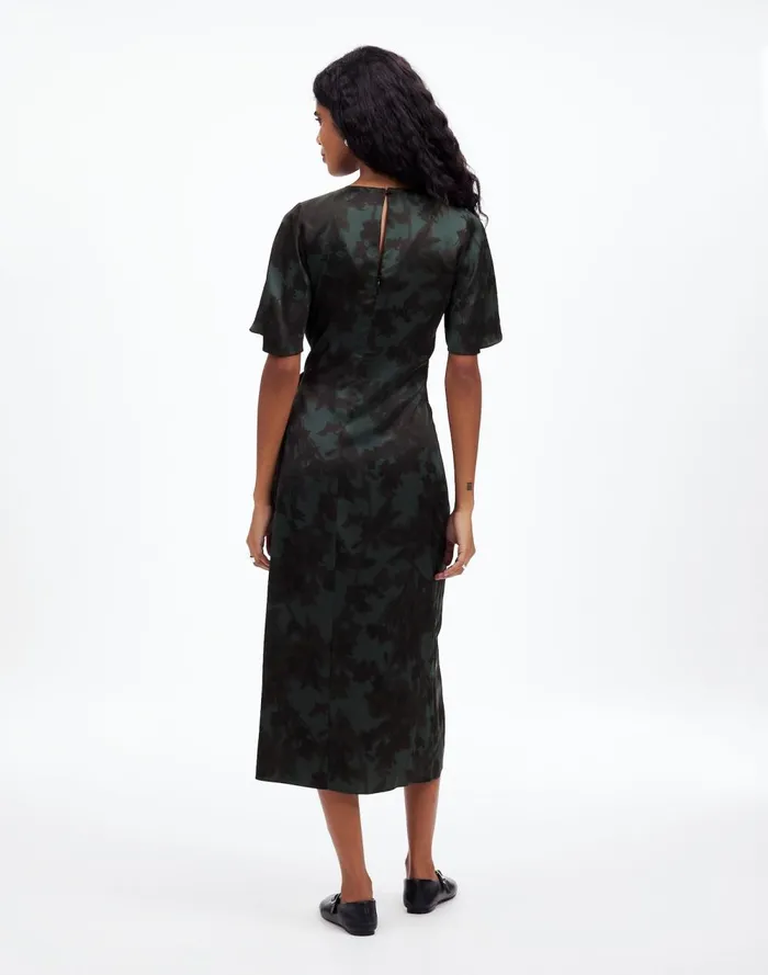 Women Dresses Madewell TieWaist Midi Dress In Floral Luxury Forest