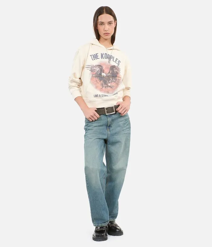 Women Ecru Hoodie With Serigraphy THE KOOPLES Sweatshirts