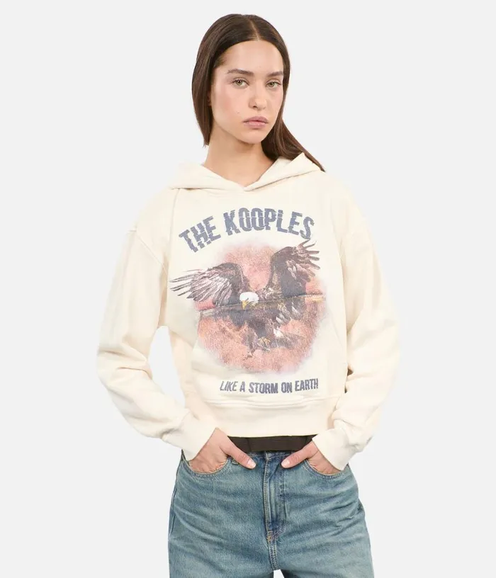 Women Ecru Hoodie With Serigraphy THE KOOPLES Sweatshirts