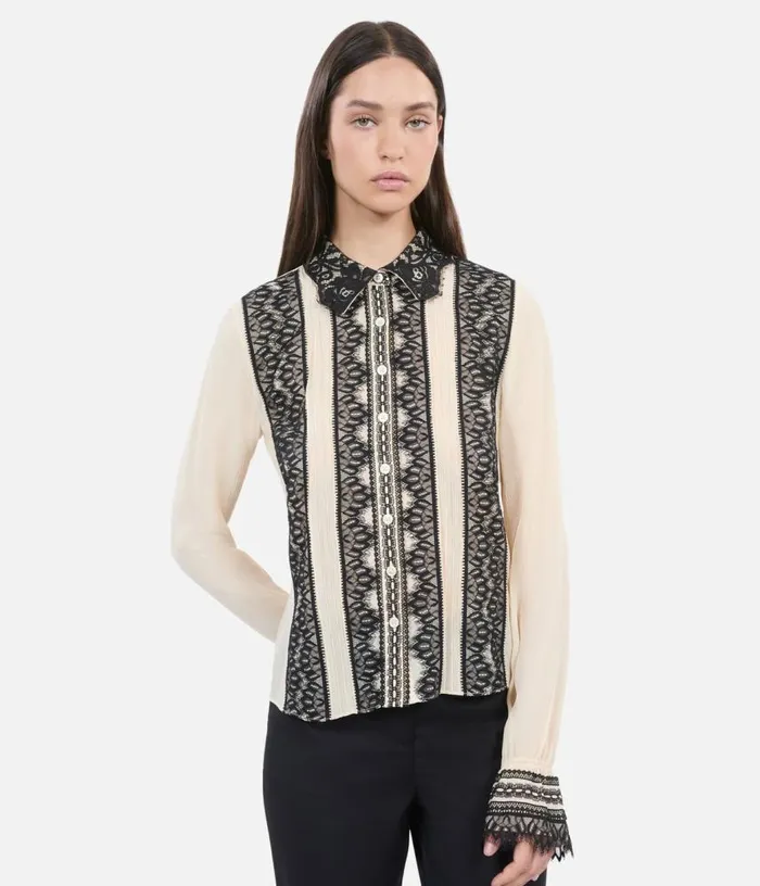 Women Ecru Silk Shirt THE KOOPLES Blouses and Shirts