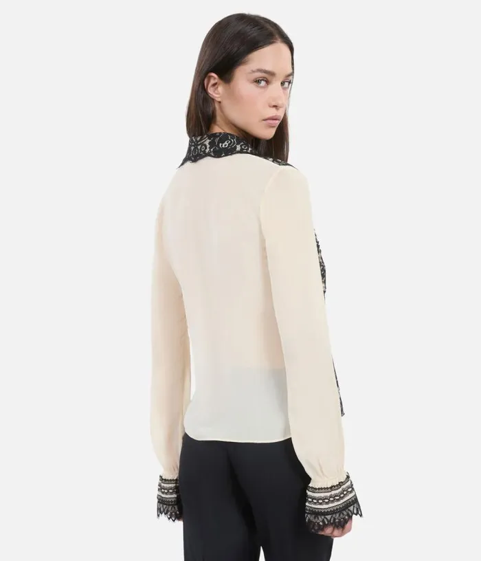 Women Ecru Silk Shirt THE KOOPLES Blouses and Shirts