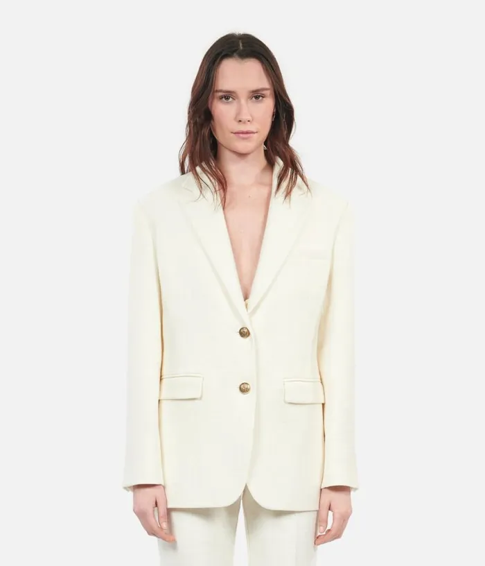 Women Ecru Suit Jacket THE KOOPLES Blazers and Suits