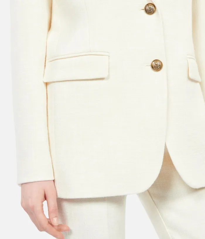 Women Ecru Suit Jacket THE KOOPLES Blazers and Suits
