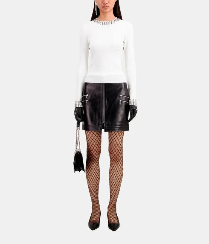 Women Ecru Sweater With Spikes THE KOOPLES Sweaters