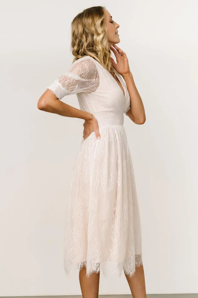 Women Elaina Lace Midi Dress Off White Baltic Born Midi Dresses Women Elaina Lace Midi Dress Off White Baltic Born Midi Dresses