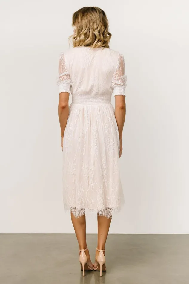 Women Elaina Lace Midi Dress Off White Baltic Born Midi Dresses Women Elaina Lace Midi Dress Off White Baltic Born Midi Dresses